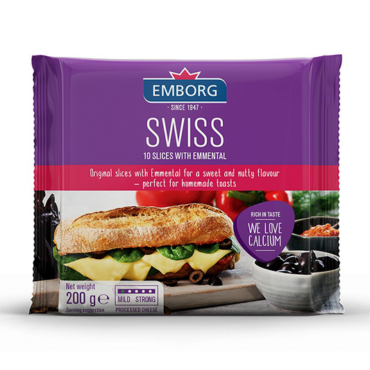 Emborg Emmental Swiss Cheese Slice